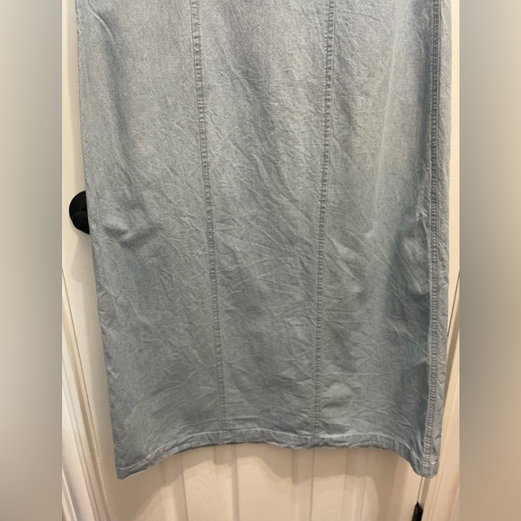 49-Croft & Barrow Blue Denim Sleeveless Midi Button Down Dress Sz 8 Cottagecore - Picture 8 of 13